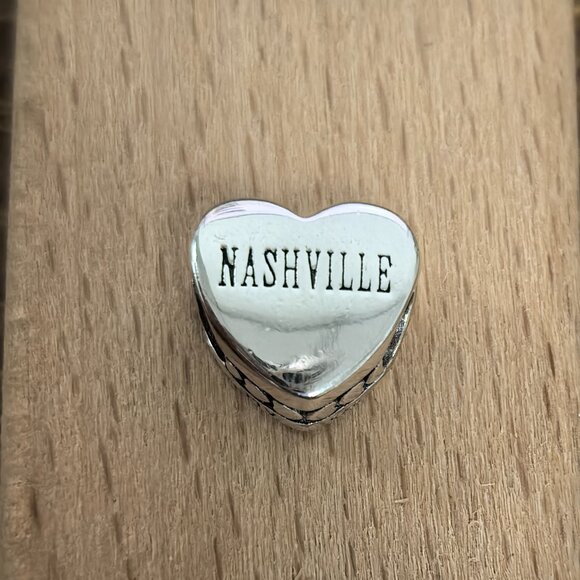 Pandora NASHVILLE Exclusive Travel Heart Charm Pendant, S925 Silver Bracelets - Picture 2 of 4